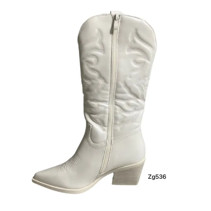 Bota texana blanco tacon zg536-39