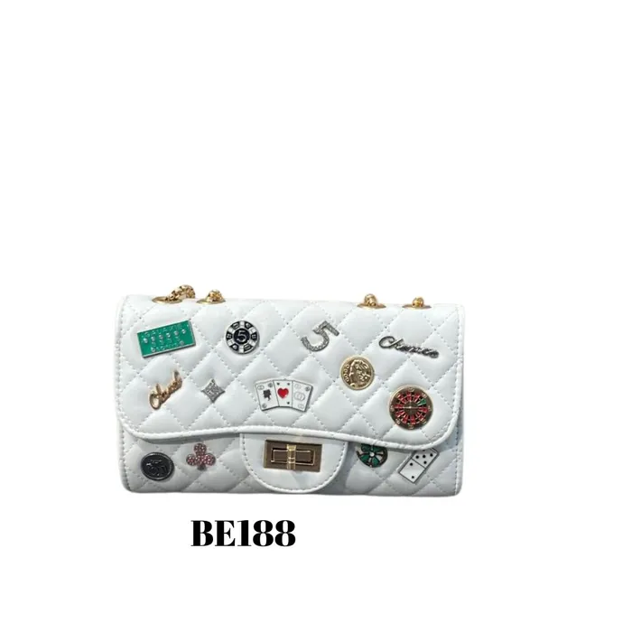 Bolso Blanco Detalles Brillantes BE188