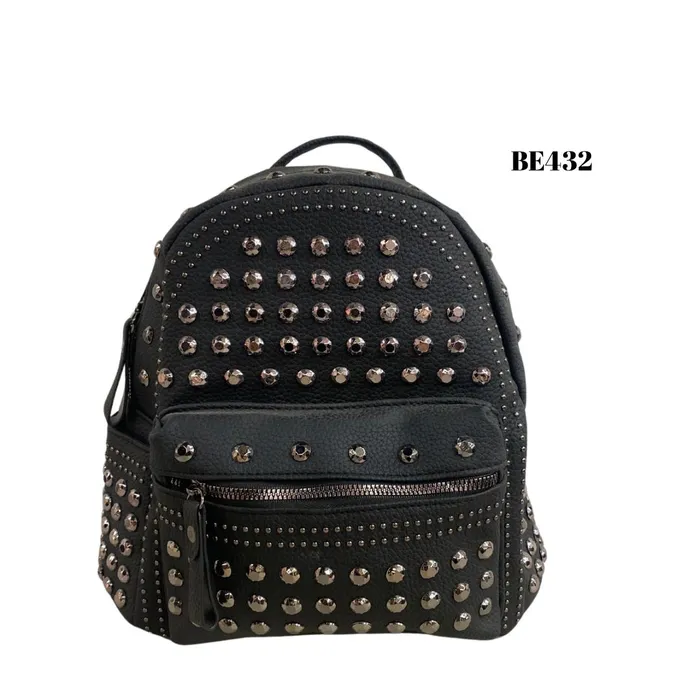 Morral negro apliques plateados BE432