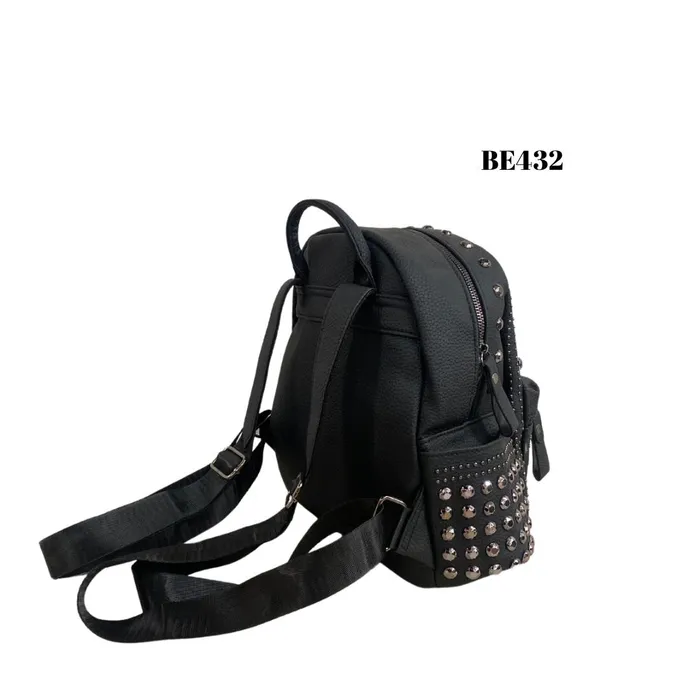 Morral negro apliques plateados BE432