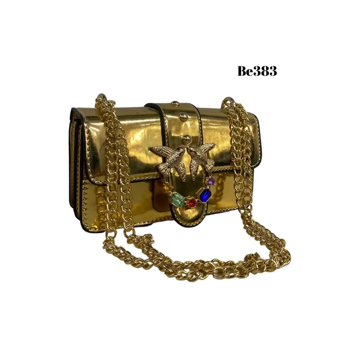 Bolso dorado apliques dorados be383