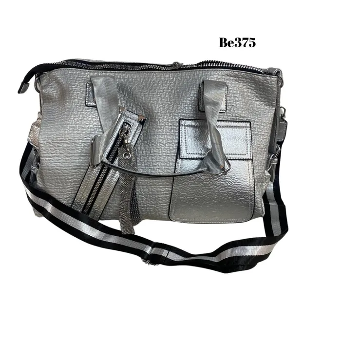 bolso textura plateado be375