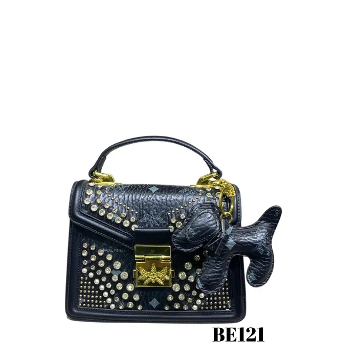 bolso negro piedras brillantes be121