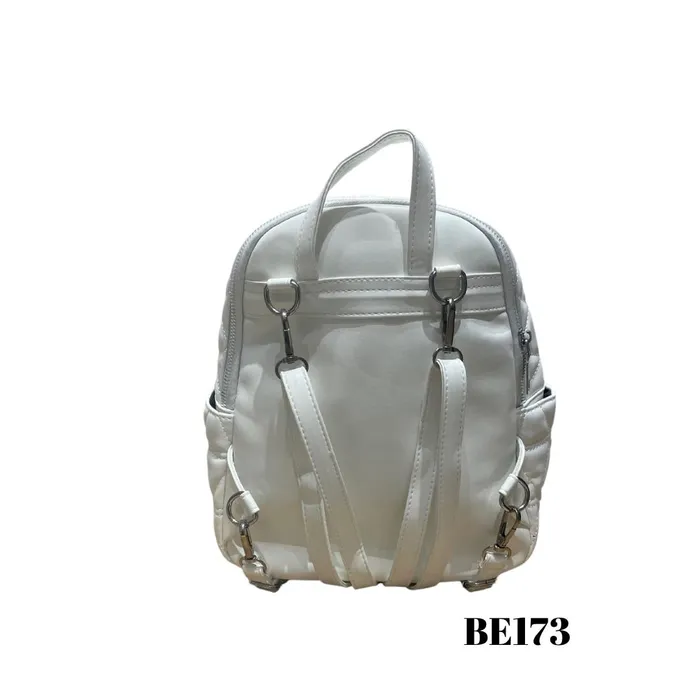 morral blanco apliques plateados be173