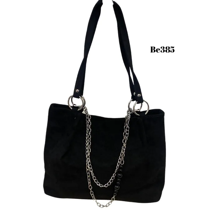 bolso negro apliques brillantes be385