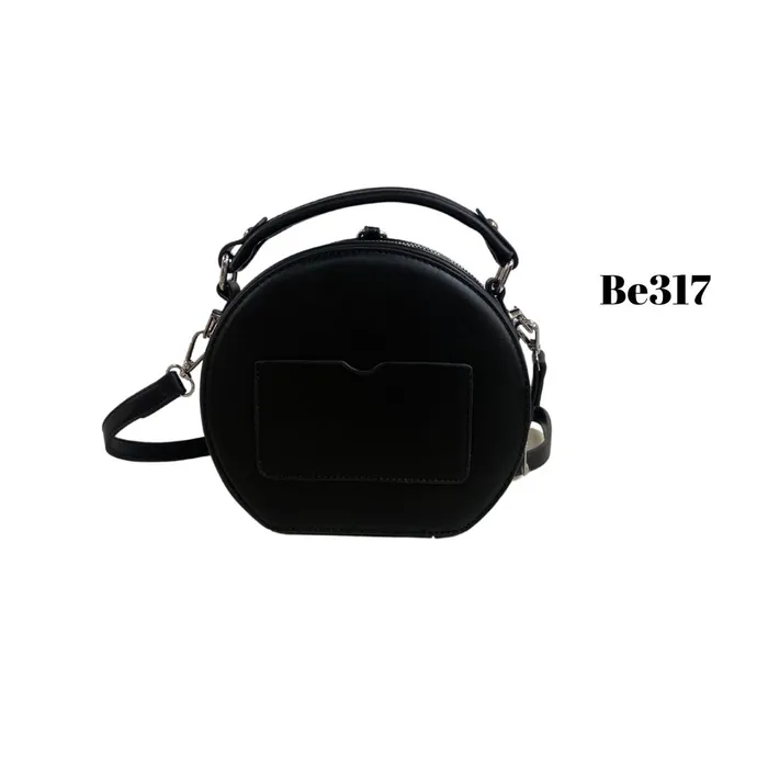 Bolso Negro Apliques Plateados BE316