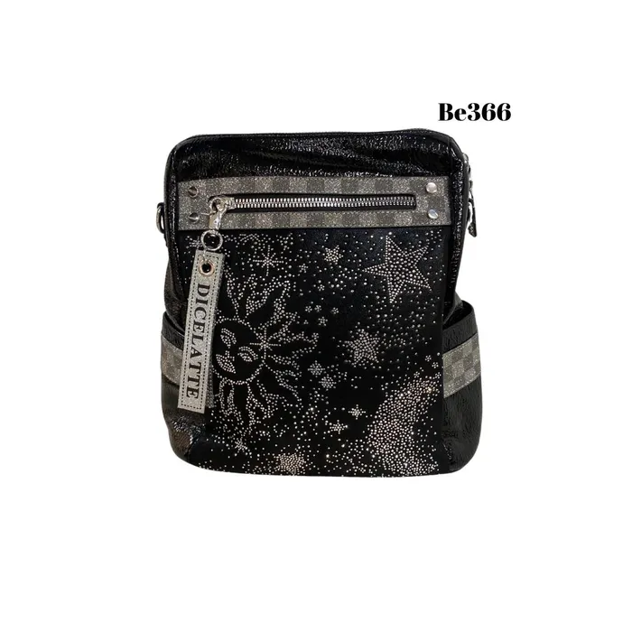 Morral negro brillantes detalles apliques brillantes BE366