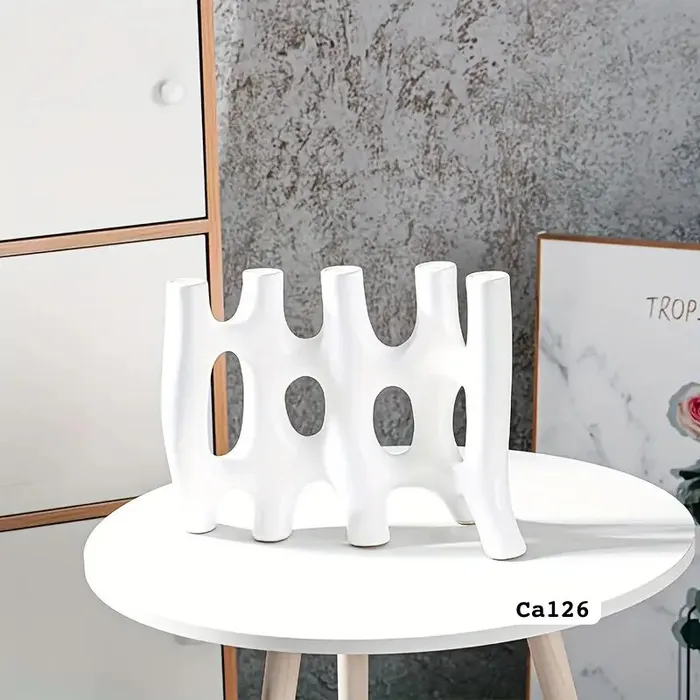 Candelabro blanco ceramica CA126