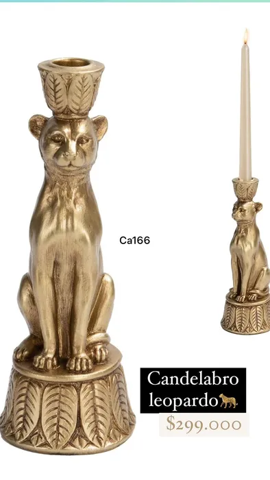 Candelabro leopardo dorado CA166