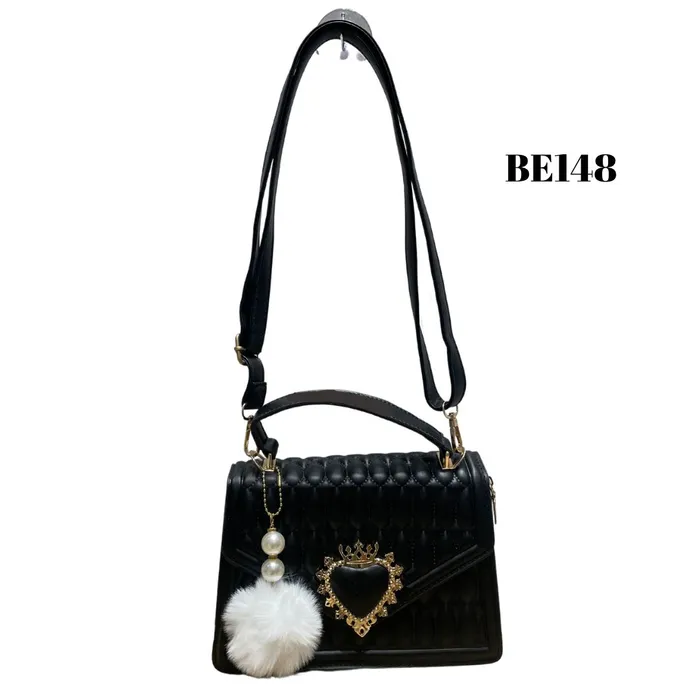 Bolso Negro Apliques Dorados BE148