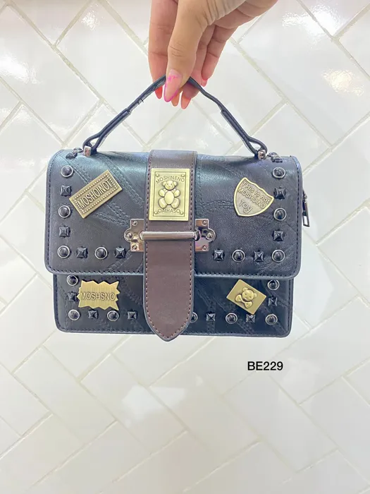 Bolso negro apliques BE229