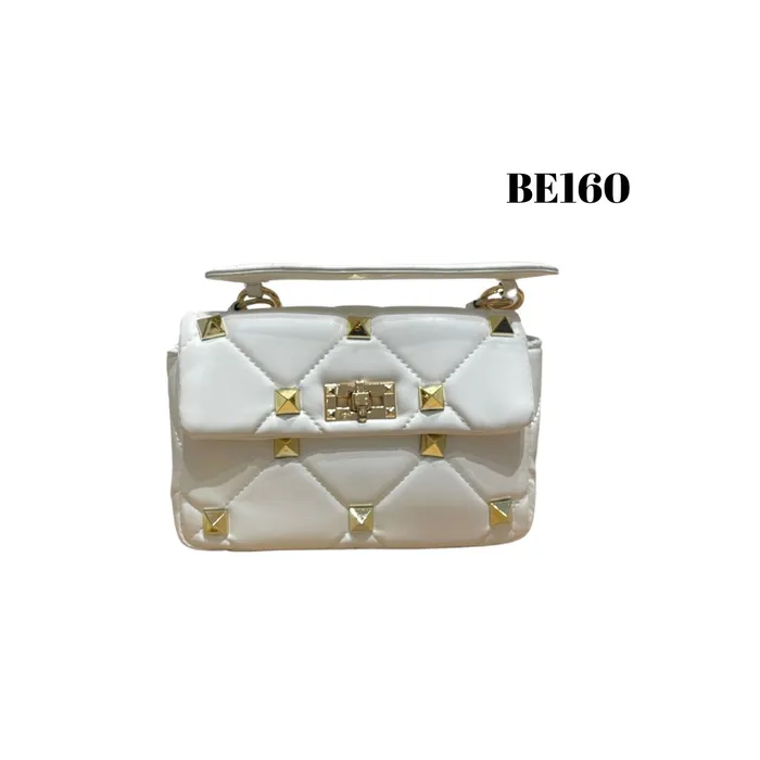 Bolso blanco taches dorados BE160