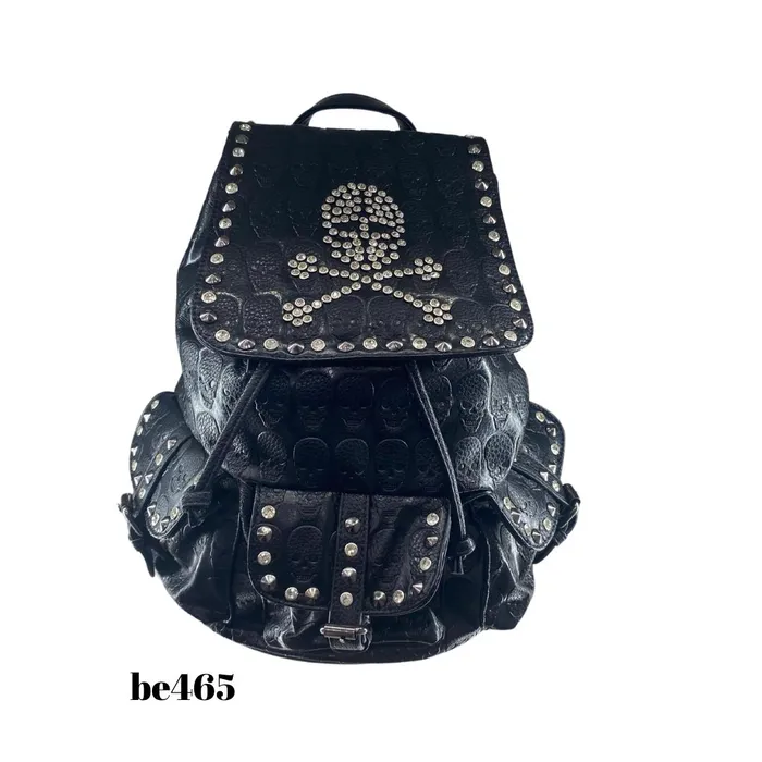 Morral negro apliques calavera BE465