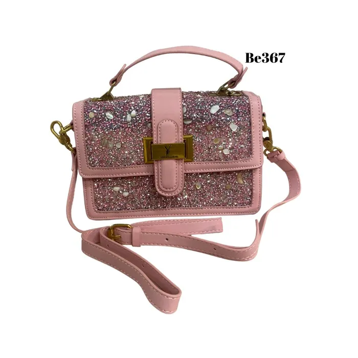 Bolso rosa piedras tornasol BE367