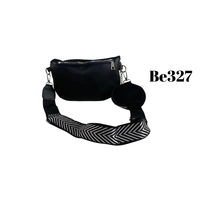 Bolso Incanta shoes Riñonera Negro Apliques Be327 BE327