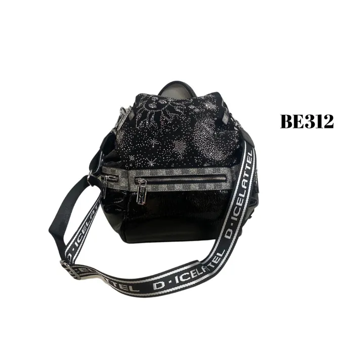 Bolso Incanta shoes Morral Negro Apliques Be312 BE312