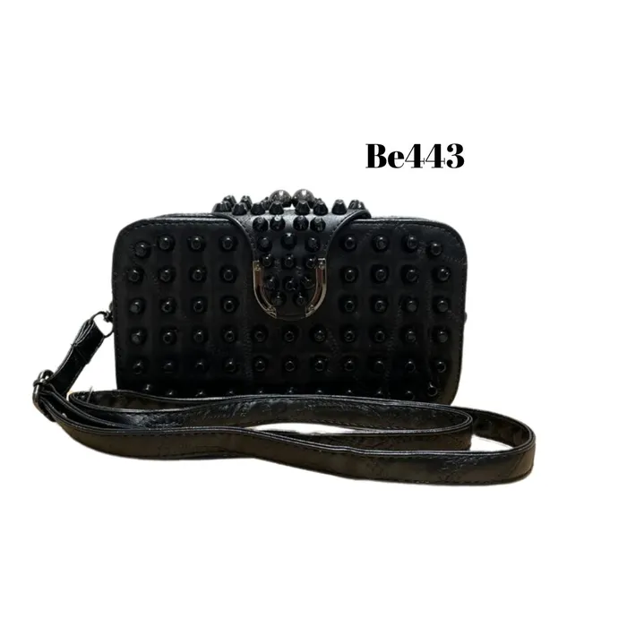 Bolso negro apliques negros be443