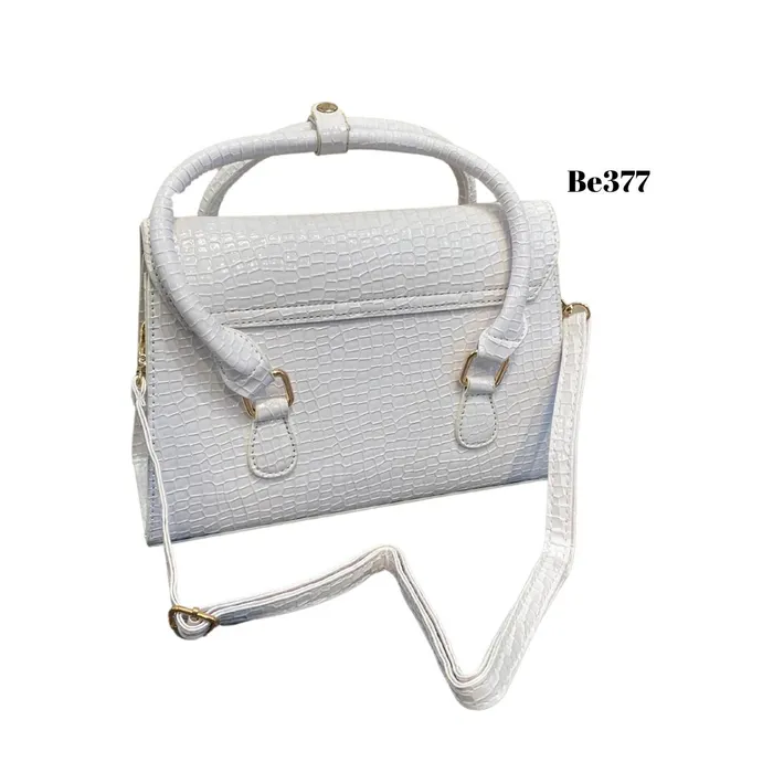 bolso textura blanco aplique dorado be377