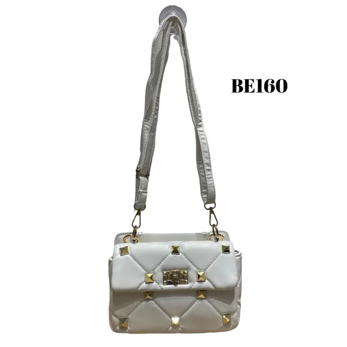 Bolso blanco taches dorados BE160