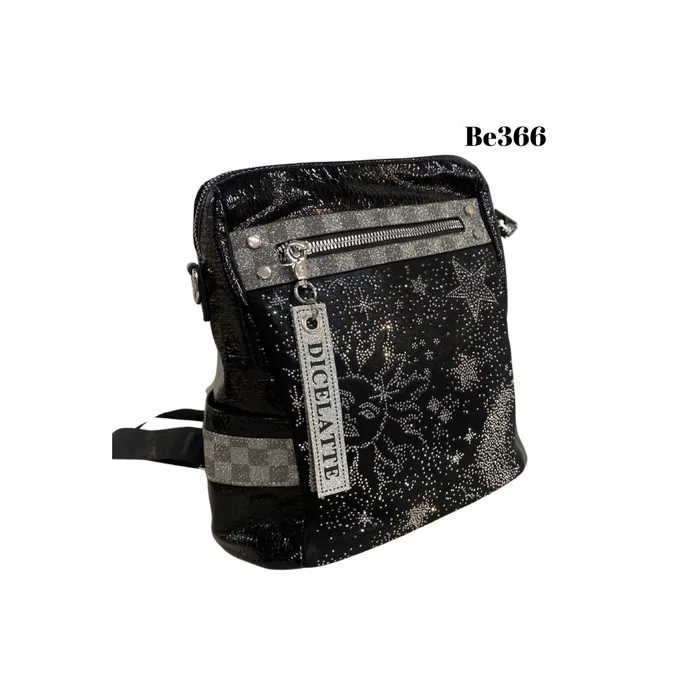 Morral negro brillantes detalles apliques brillantes BE366