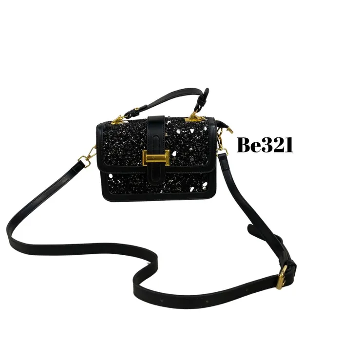 Bolso Incanta shoes Negro Apliques Piedras Be321 BE321