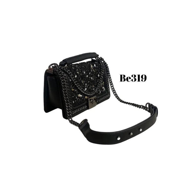 Bolso Incanta shoes Bolso Negro Apliques Cadena Be319 BE319