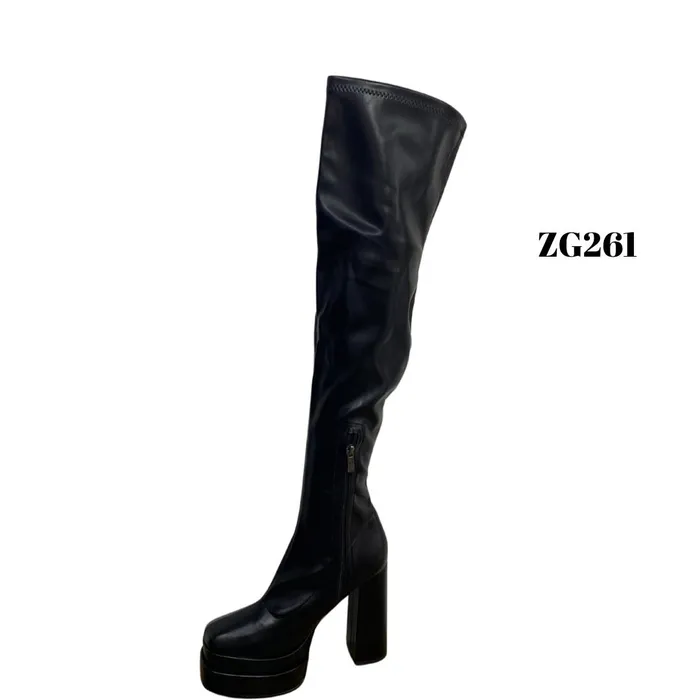 Calzado Incanta shoes Bota caña alta Negro Tacón Plataforma Zg261