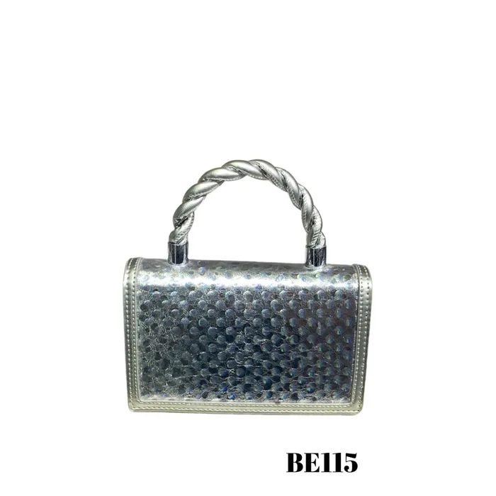 Bolso plateado de mano be115