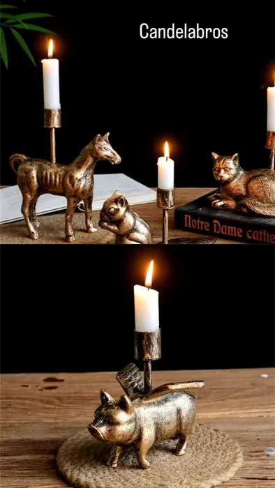 Candelabros: caballo y marranito HO068