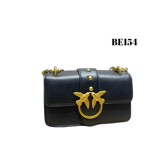 Bolso negro apliques accesorios dorados BE154