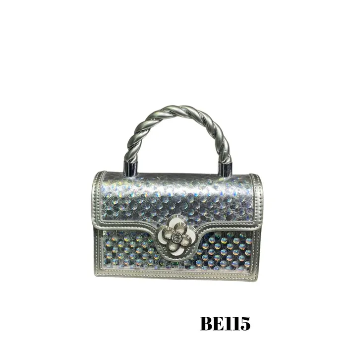 Bolso plateado de mano be115