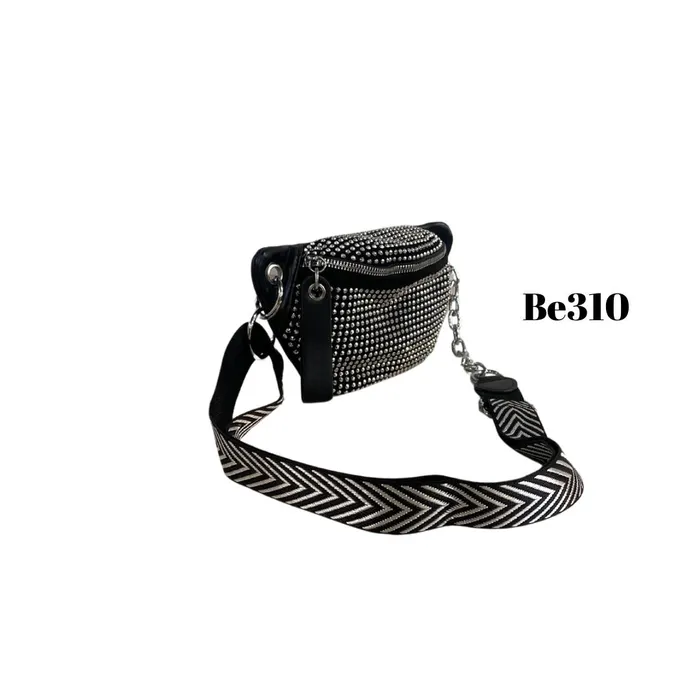 Bolso Incanta shoes Riñonera Negro Apliques Be310 BE310