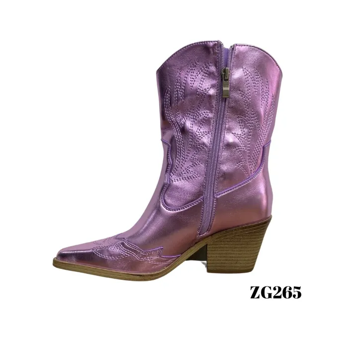 Calzado Incanta shoes Bota Texana Morado Tacón Zg265