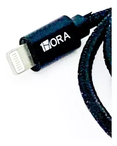 Cable Carga Rápida Usb Compatible Con iPhone Lightning 1hora Color Negro