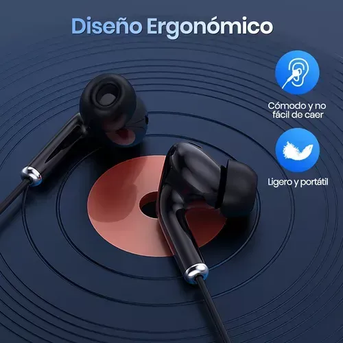 Audífono Alámbrico Aut 123 Manos Libres In Ear Con Micrófono Negro