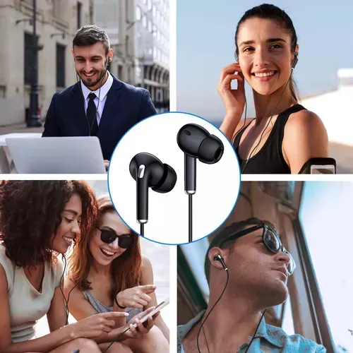 Audífono Alámbrico Aut 123 Manos Libres In Ear Con Micrófono Negro