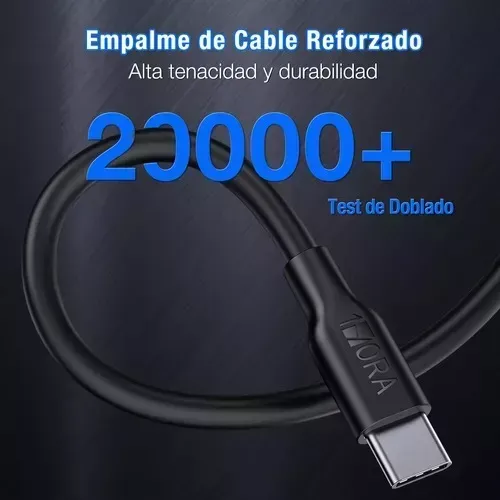 Cable Usb A Tipo C 2 Metros 2.1a Carga Rápida Y Datos 1hora Color Negro