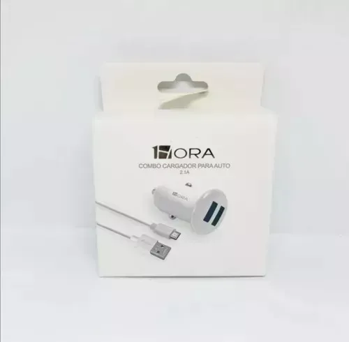 Cargador Dual Para Carro Gar 111 Auto 2.1a 10w Usb Con Cable V8 1hora