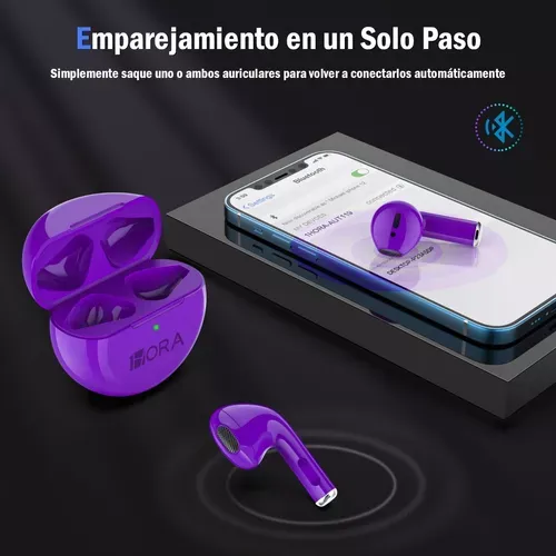 Audifonos Inalambricos 1hora Auriculares Bluetooth Color Purpura