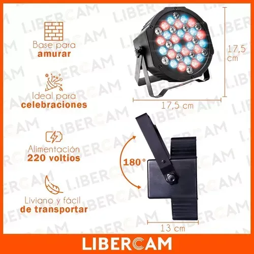 Luz Proton Par 18 Led Rgb Audio Rítmico C Dmx