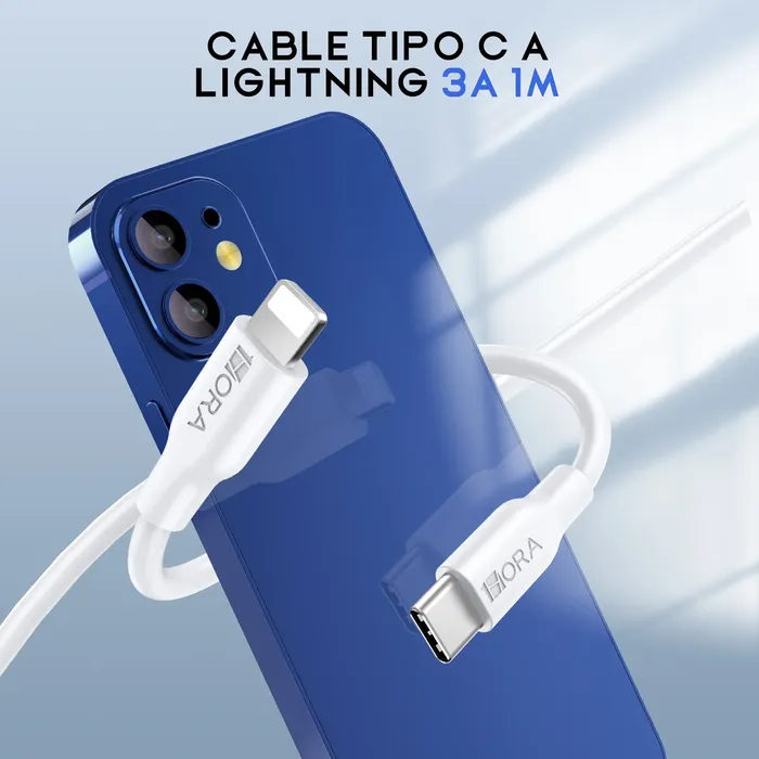 Cable Tipo C A Tipo C Usb Carga Rápida 3 Amperios 1hora Color Blanco
