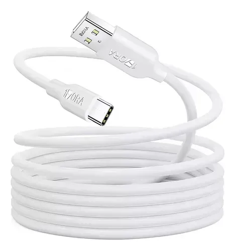 Cable Usb A Tipo C 2 Metros 2.1a Carga Rápida Y Datos 1hora Color Blanco