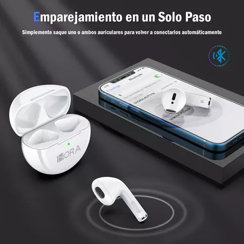 Audífonos In-ear Bluetooth Auriculares 1hora Negro Color Blanco