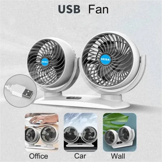 Mini Ventilador Auto 12v Portátil 360 Turbo Giratorio Entrada Usb 