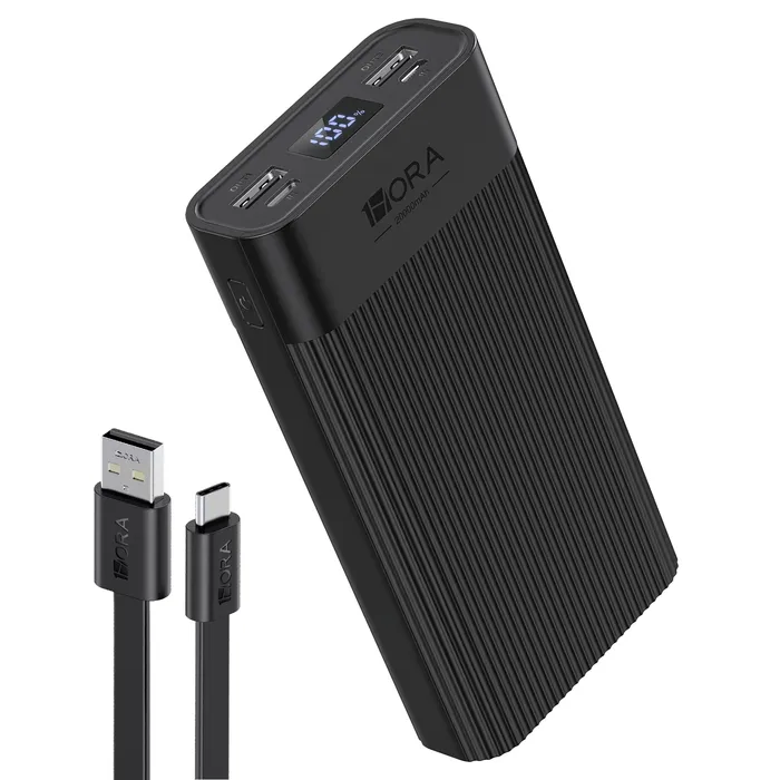 Power Bank Batería Gar117 Negra Portátil 20.000mah - Carga Rápida 1hora Color Negro