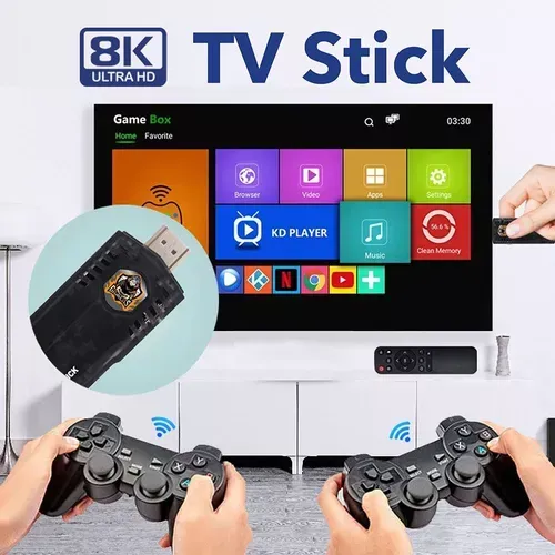 Tv Box + Consola De Juegos Android 8k 2 En 1 Incluye Dos Controles X8 Color Negro