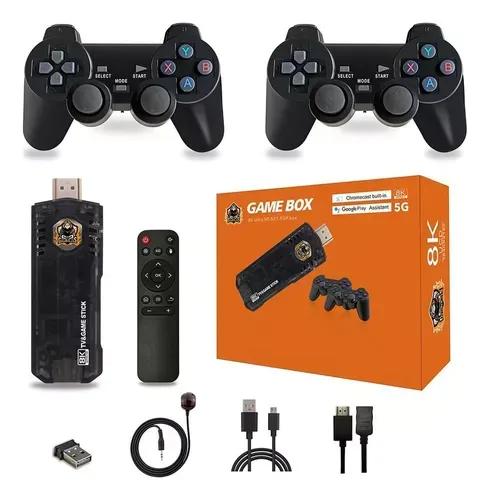 Tv Box + Consola De Juegos Android 8k 2 En 1 Incluye Dos Controles X8 Color Negro