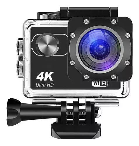 Cámara Deportiva Hd 4k Sumergible 30m Wifi Deporte + Control Color Negro