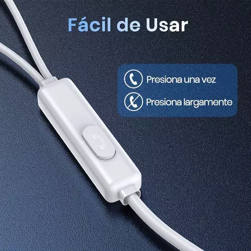 Audífonos In-ear Manos Libres Alámbrico Tipo Usb C Aut124 Color Blanco