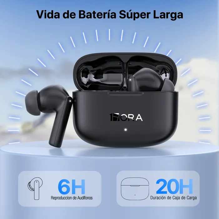 Audífonos In-ear Inalámbricos Bluetooth 1hora Aut206 Color Negro